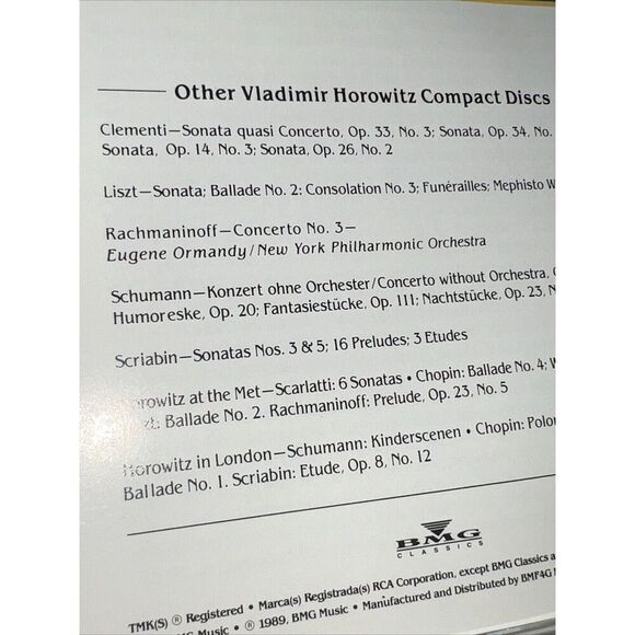 Piano Concerto 3 / Piano Sonata 2 by Vladimir Horowitz (CD, 1989) - Picture 2 of 4